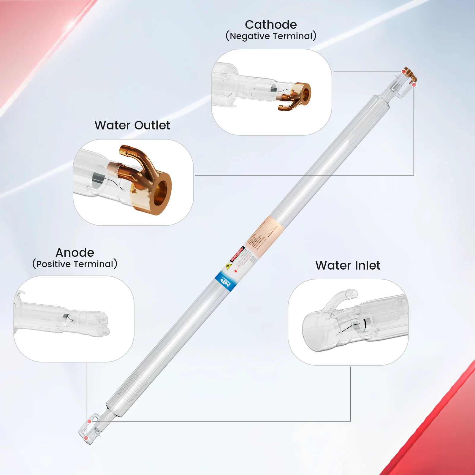 Monport 150W CO2 Laser Tube for Laser Engraver - Image 2