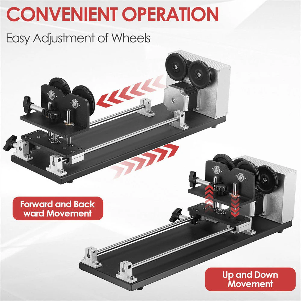 Monport 4-Wheel Rotary Axis with 360 Degree Rotation for 60W~150W CO2 Laser Engraver - Image 6