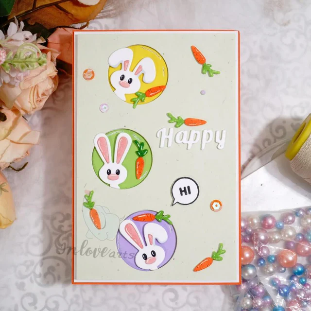 Easter Bunny in Round Circle