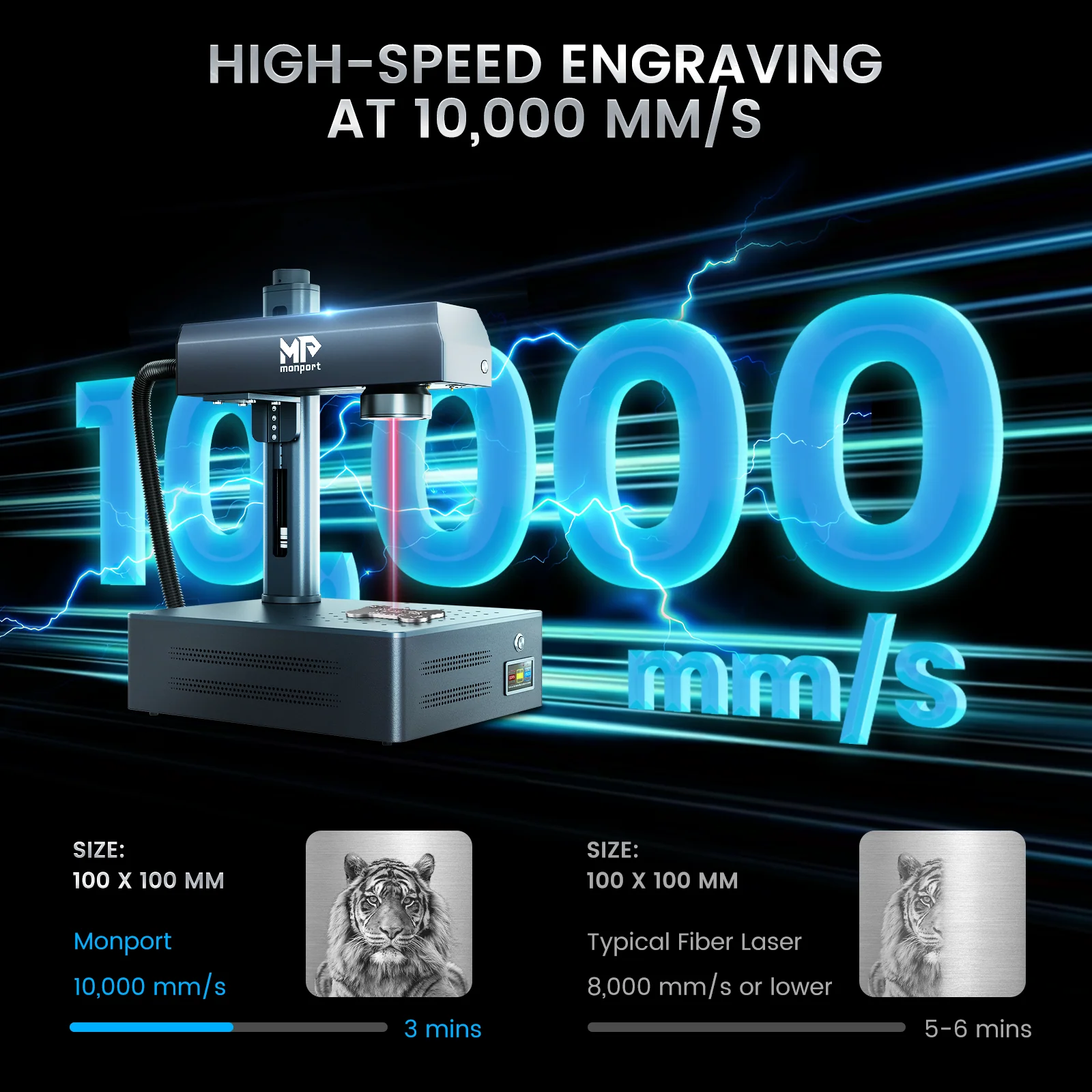 Monport GM 30W Pro Integrated MOPA Fiber Laser Engraver & Marking Machine with AutoFocus - Image 6