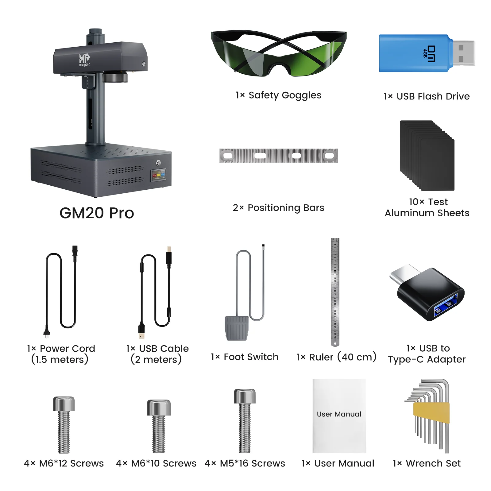 Monport GM 20W Pro Integrated Fiber Laser Engraver & Marking Machine with AutoFocus - Image 11