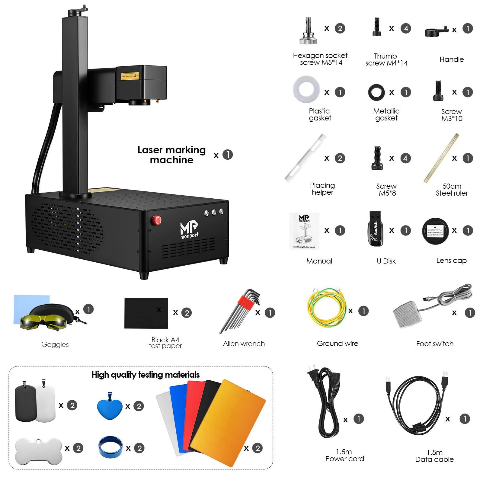 Pre-Owned | Monport GI Integrated MOPA Fiber Laser Engraver & Marking Machine with Electric Lifting (20W / 60W, 3-Month Warranty) - Image 10