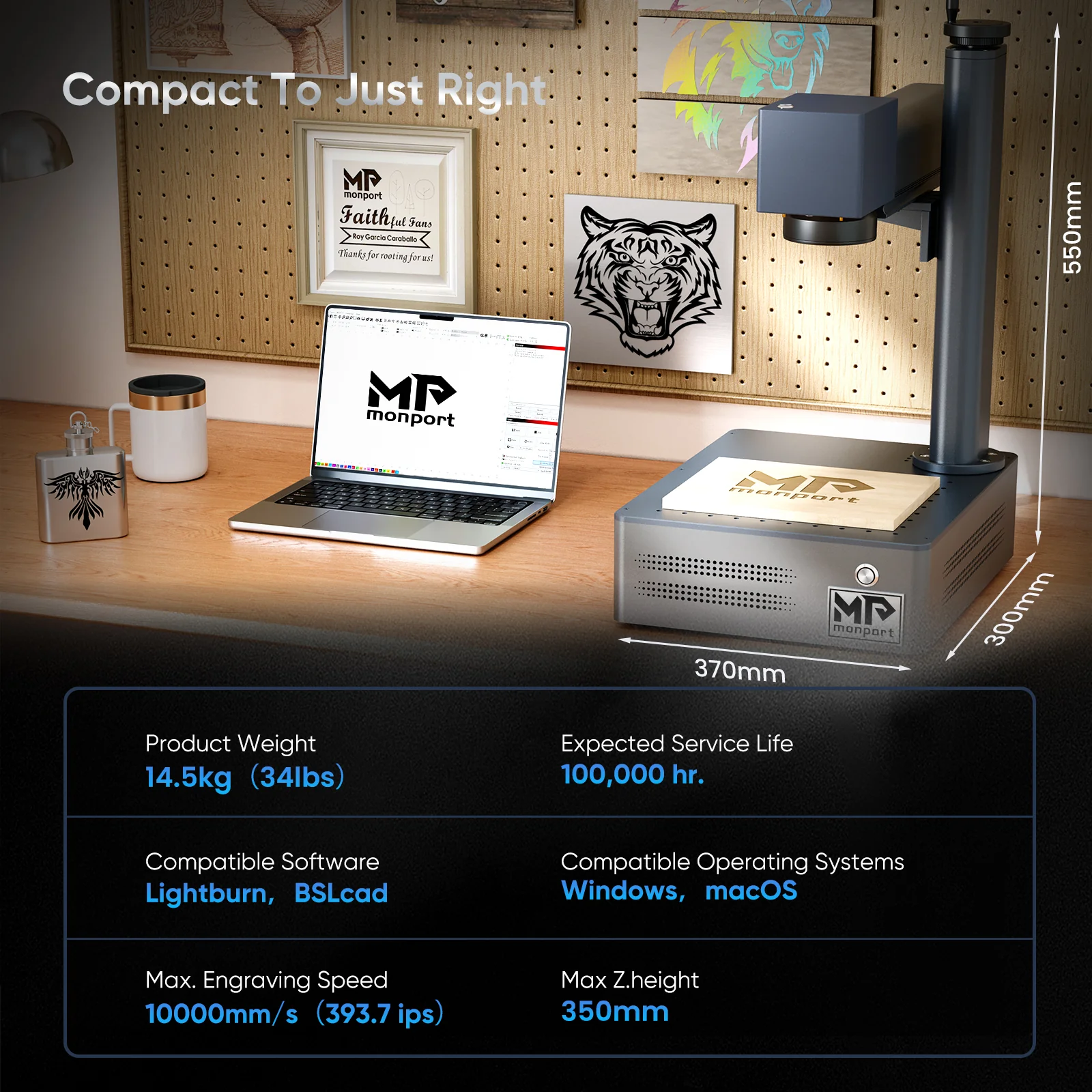 Monport GM 50W Integrated Fiber Laser Engraver & Marking Machine - Image 7