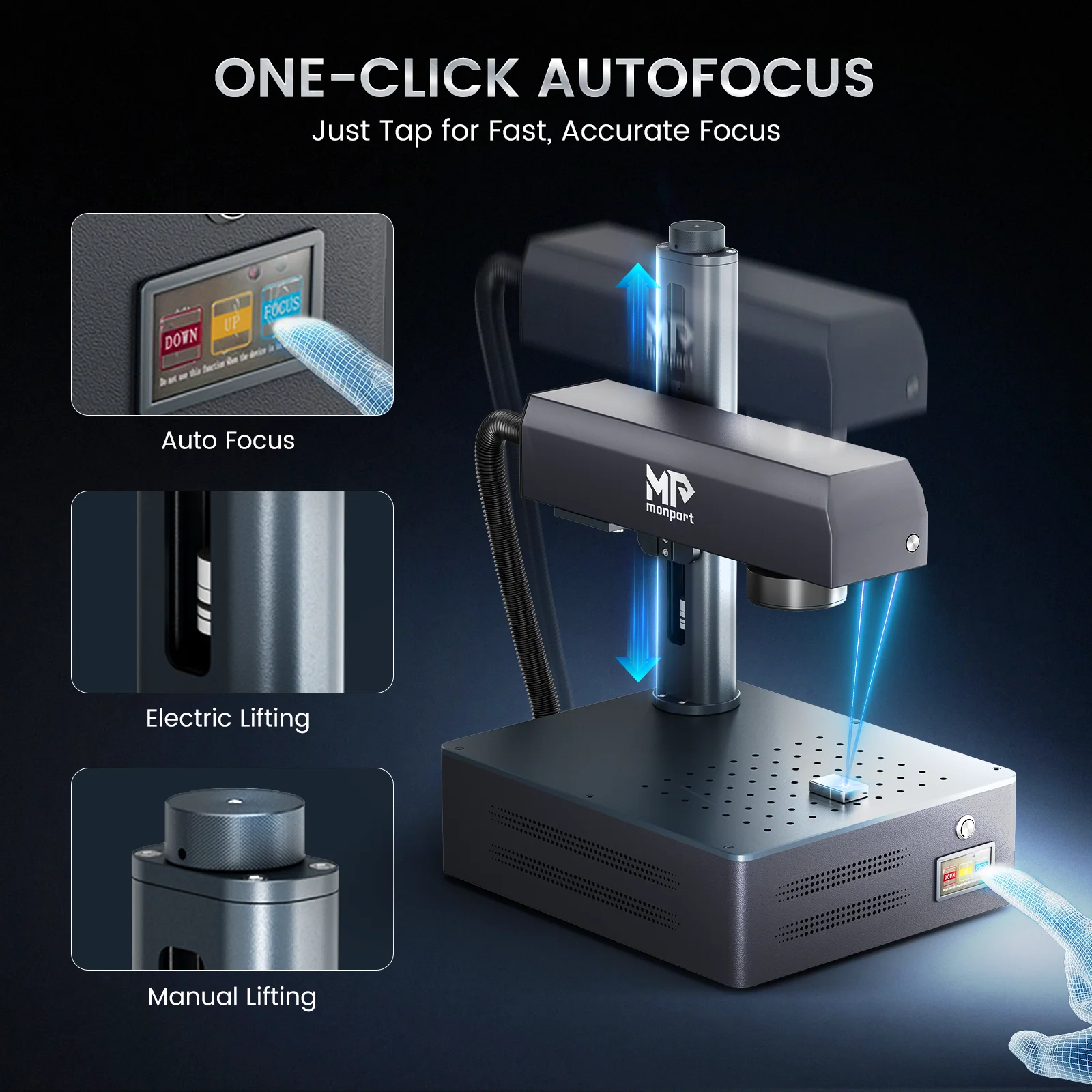 Monport GM 50W Pro Integrated Fiber Laser Engraver & Marking Machine with AutoFocus - Image 3