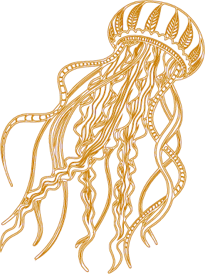 Graceful Depths: Laser-Engraved Jellyfish Sculpture