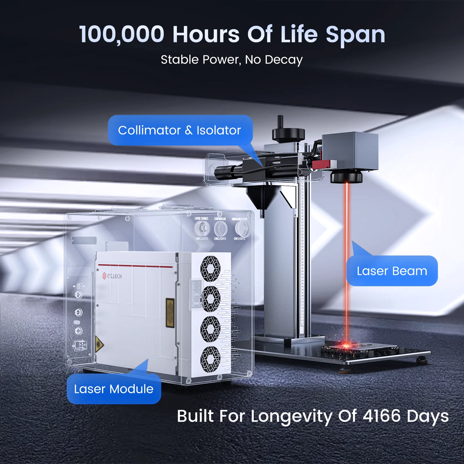 Monport GT 100W Split MOPA Fiber Laser Engraver & Color Marking Machine With AutoFocus – FDA Approval - Image 5