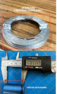 Monport Aftersales Parts | Laser Head Blue Barrel (1 piece)and Focusing Lens Locking Ring  (1 piece)