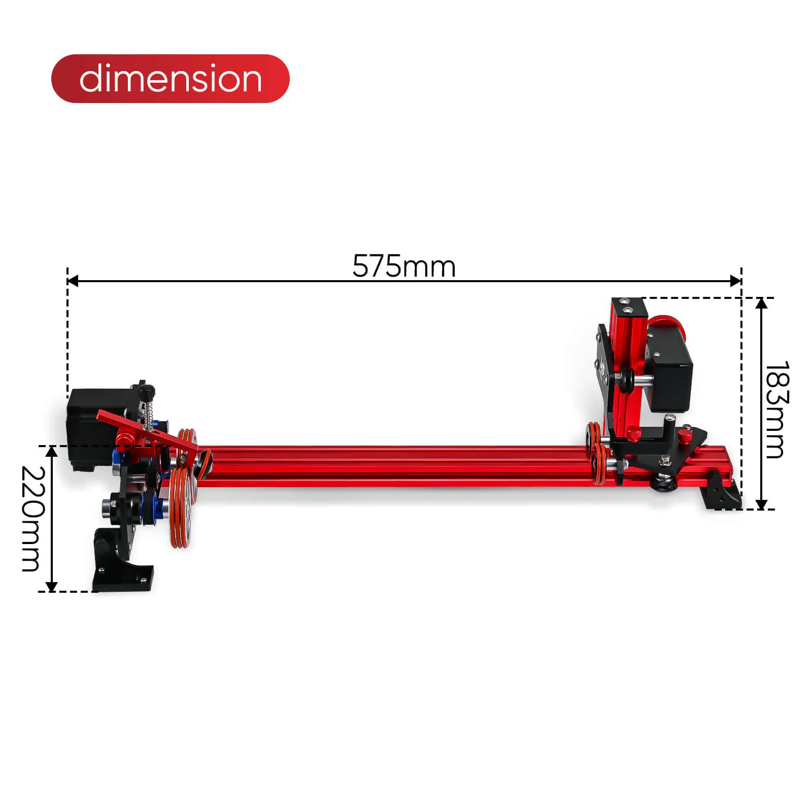 Monport 4-Wheel Lifting Rotary Axis with 360° Rotation for 60W~150W CO2 Laser Engraver - Image 5