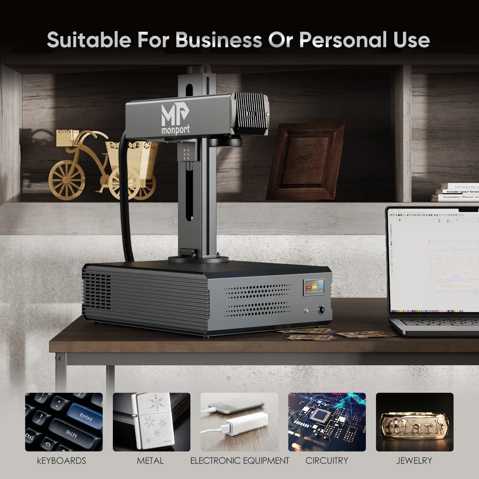 Monport GA 60W MOPA Fiber Laser Integrated Engraver & Marking Machine with AutoFocus - Image 14