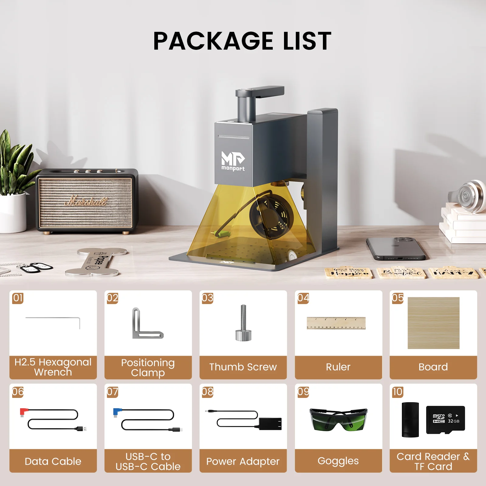 Monport 6W Handheld Diode Laser Engraver - Portable Laser Engraver - Image 12