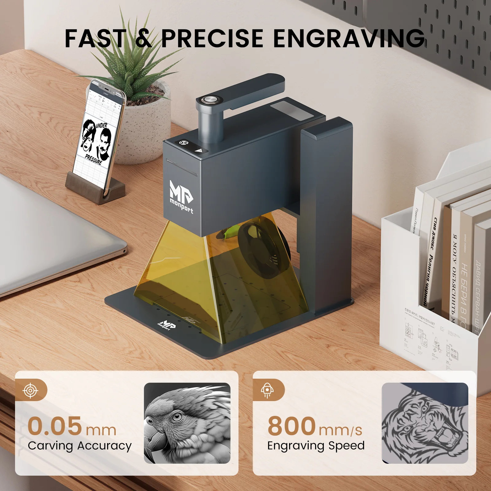 Monport 6W Handheld Diode Laser Engraver - Portable Laser Engraver - Image 4