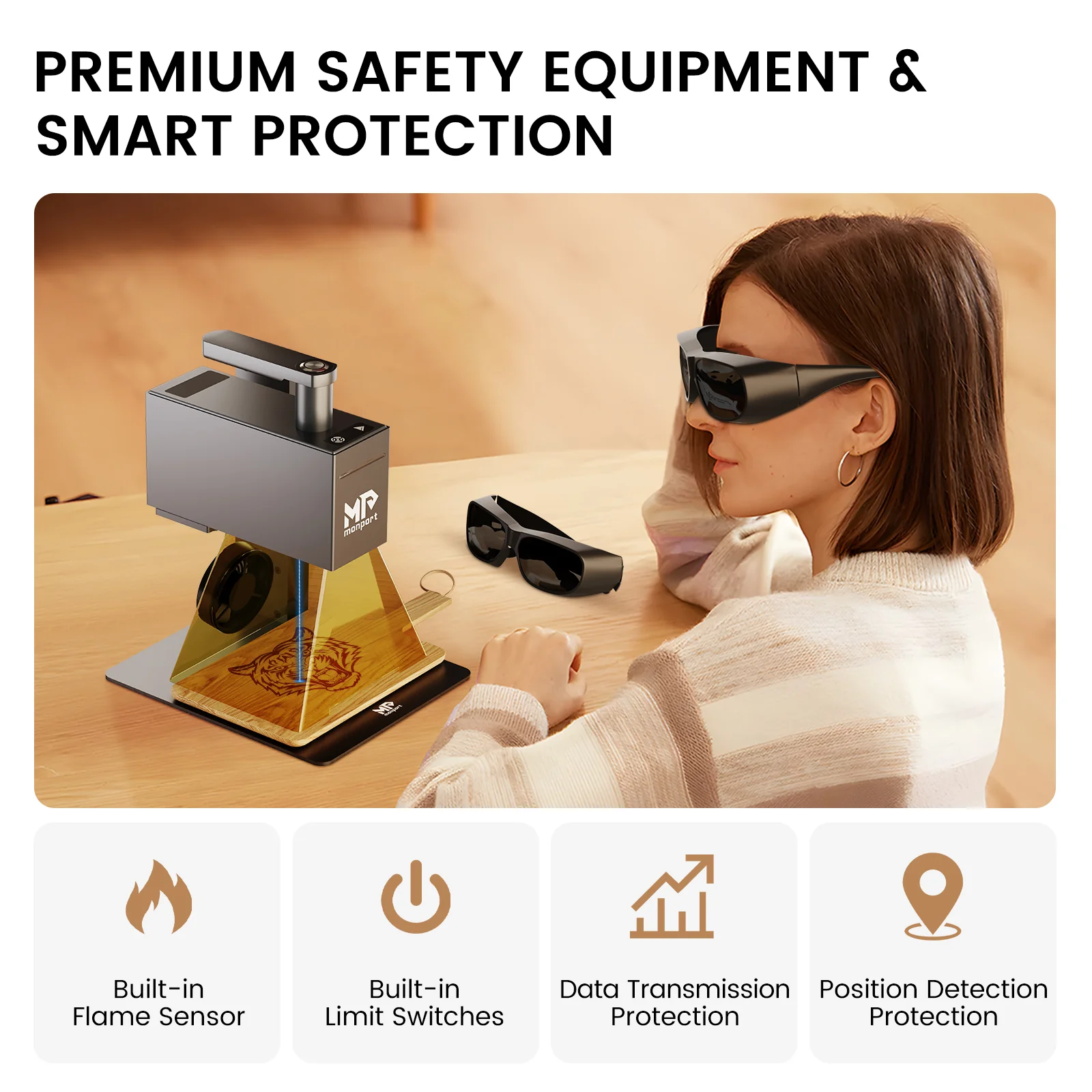 Monport 6W Handheld Diode Laser Engraver - Portable Laser Engraver - Image 9