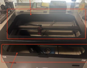 Monport Aftersales Parts | 80W Built-in Chiller CO2 Laser Engraver & Cutter (36" x 24") Front acrylic viewing window + Top acrylic viewing window
