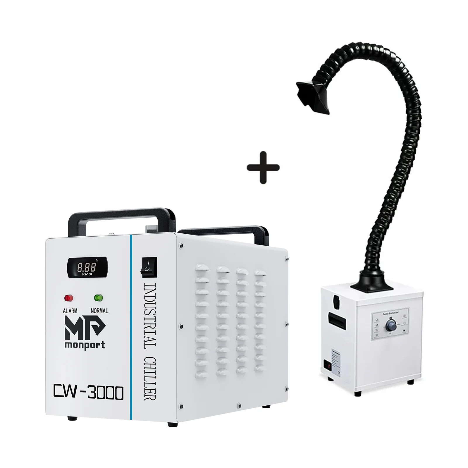 Monport 9L CW-3000 Water Cooling System with 150W Air Purifier Laser Fume Extractor