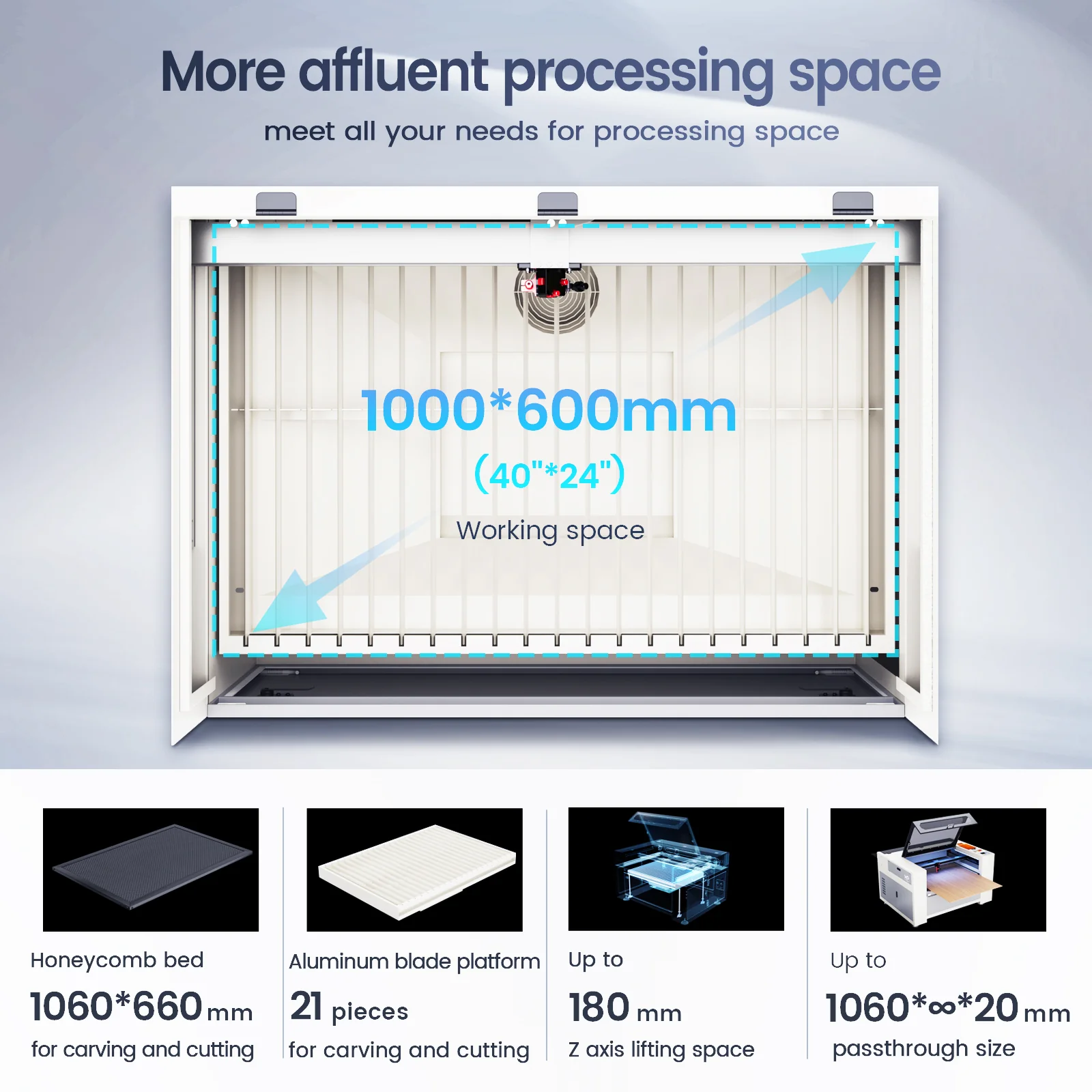 Monport Effi10S Upgraded 100W CO2 Laser Engraver & Cutter with Autofocus and Built-in Water Chiller - Image 6
