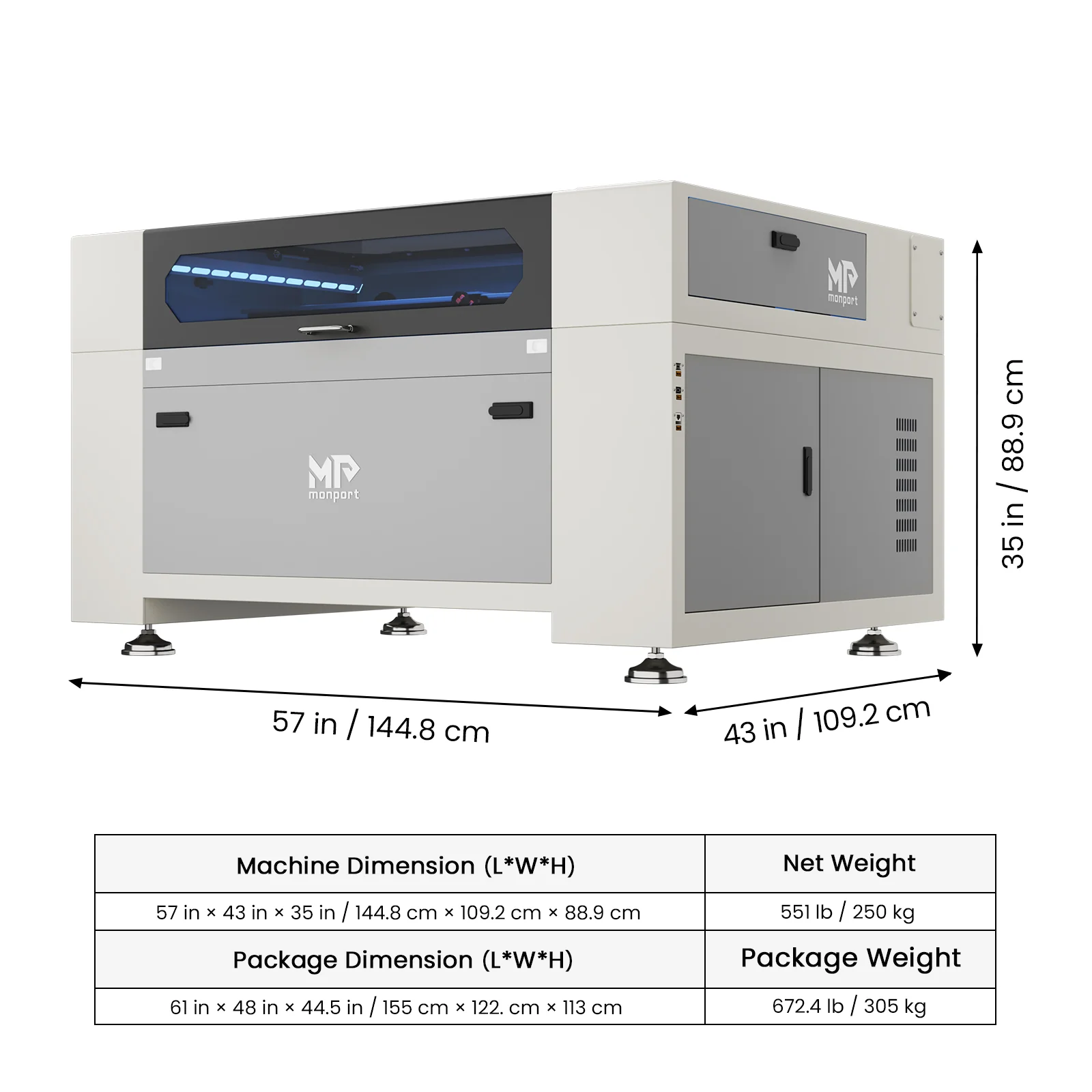 Monport Effi9S Upgraded 90W CO2 Laser Engraver & Cutter with Autofocus and Built-in Water Chiller - Image 12