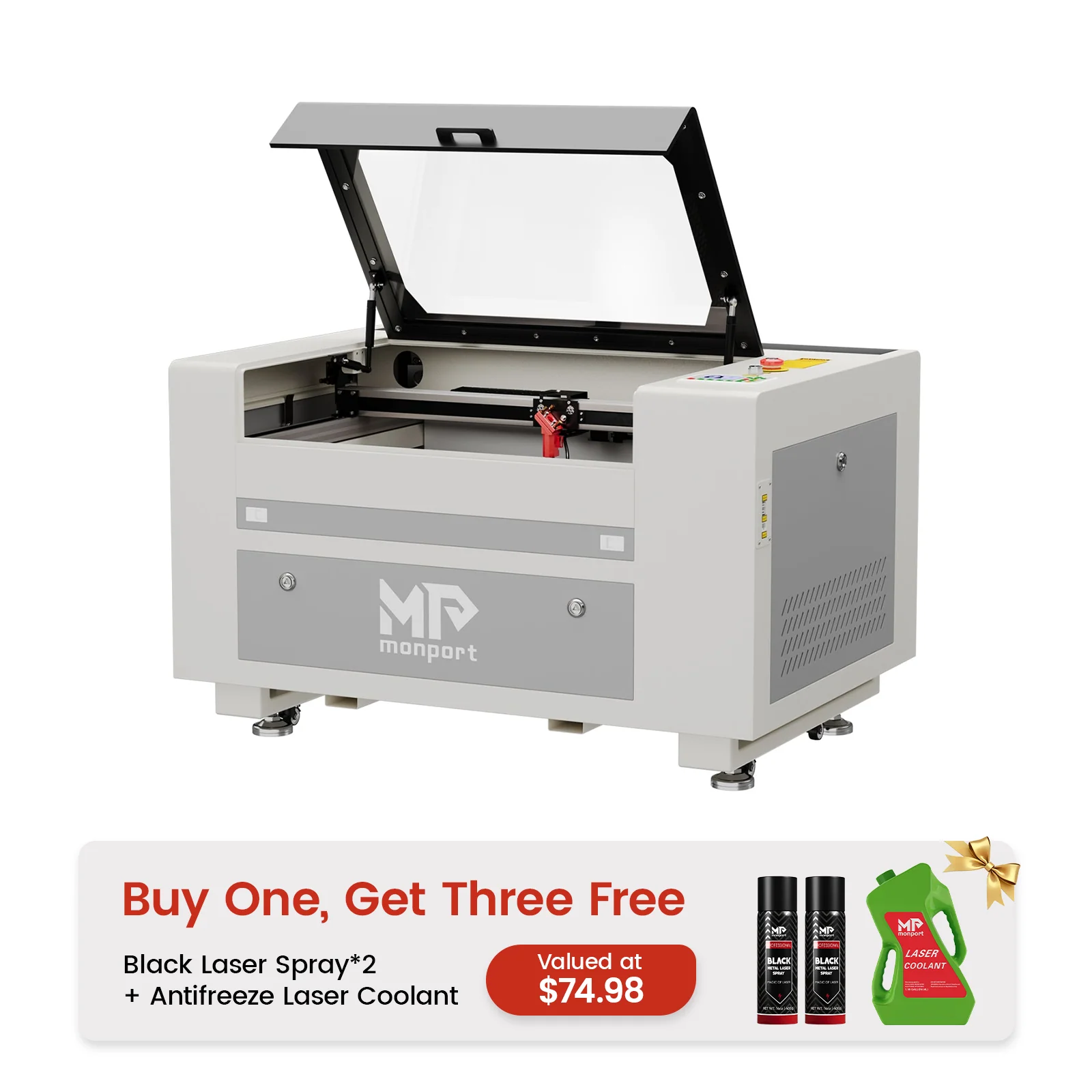 Monport 60W CO2 Laser Engraver & Cutter (24" x 16") with Autofocus - Image 13