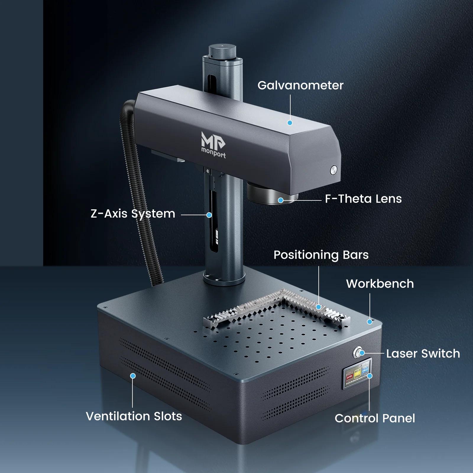 Monport GM 30W Pro Integrated Fiber Laser Engraver & Marking Machine with AutoFocus - Image 12