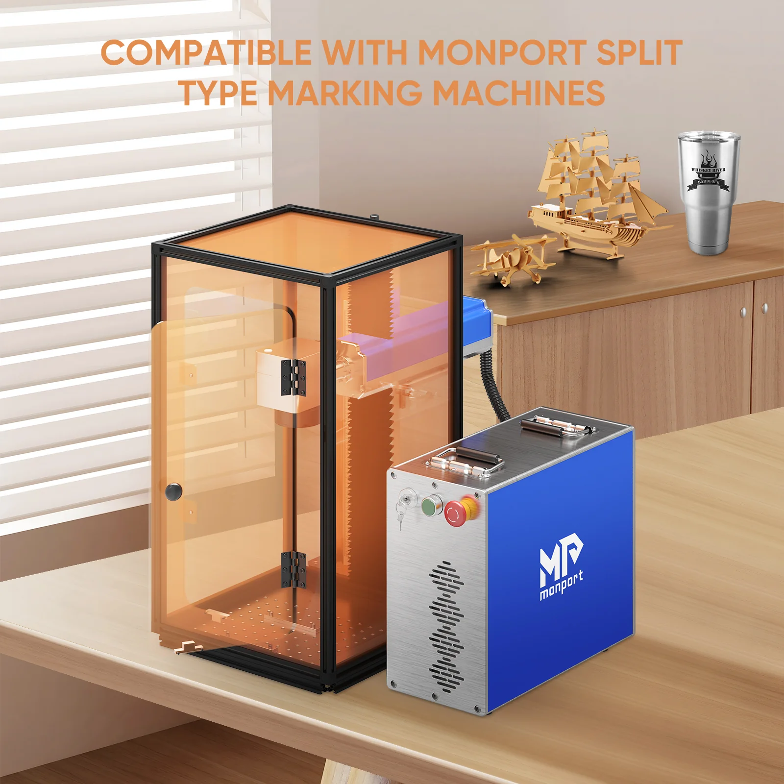 Monport Laser Engraver Enclosure for GT & GQ & GPro Fiber Laser (with Door Protection Switch) - Image 3