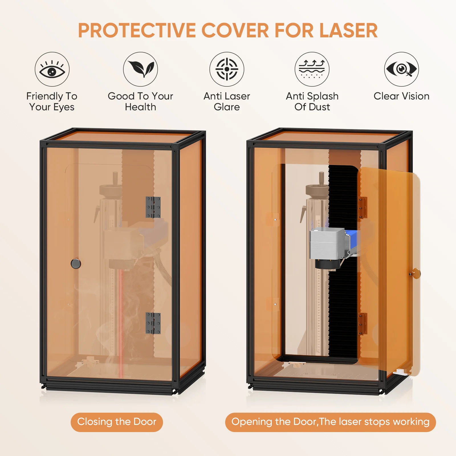 Monport Laser Engraver Enclosure for GT & GQ & GPro Fiber Laser (with Door Protection Switch) - Image 4