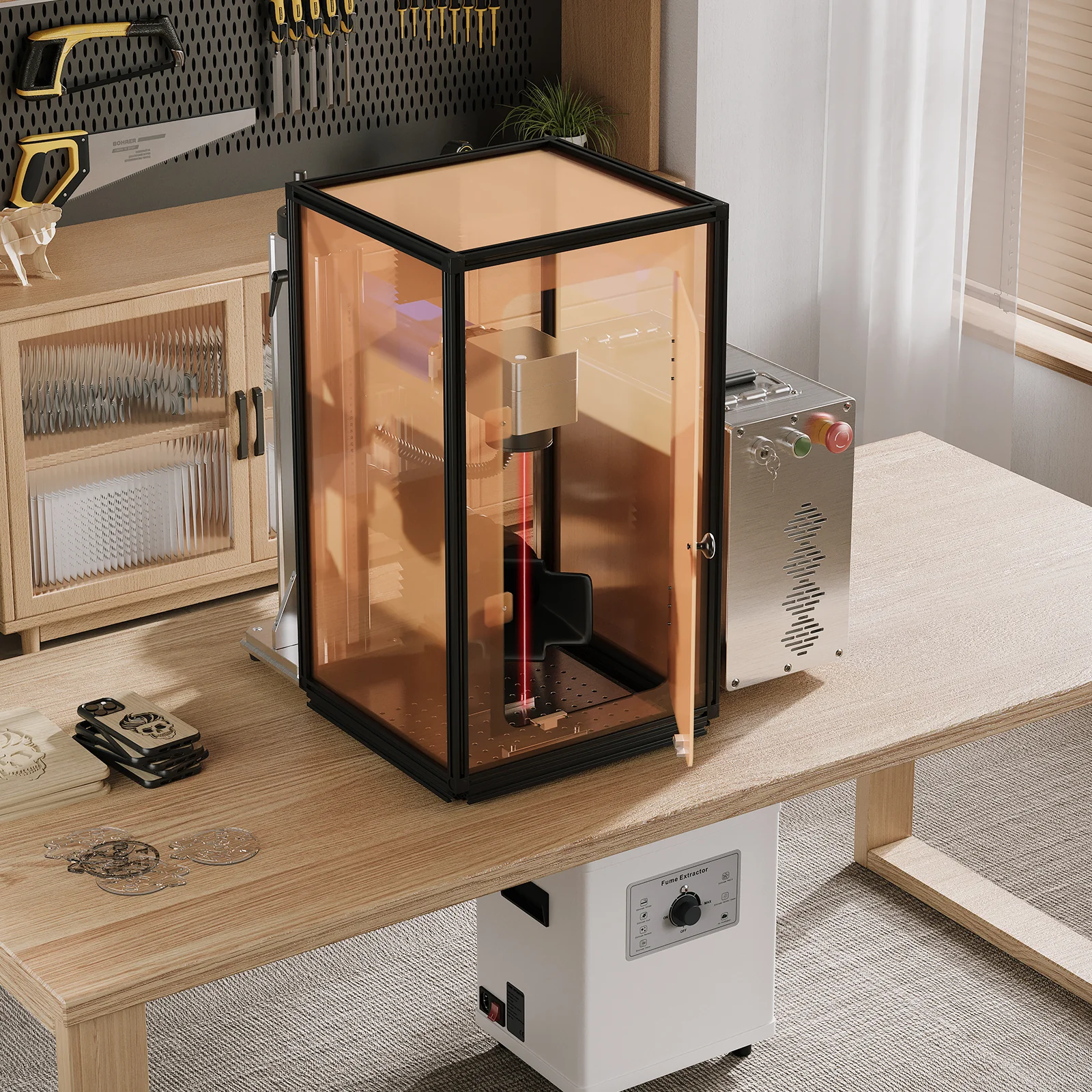 Monport Laser Engraver Enclosure for GT & GQ & GPro Fiber Laser (with Door Protection Switch) - Image 6