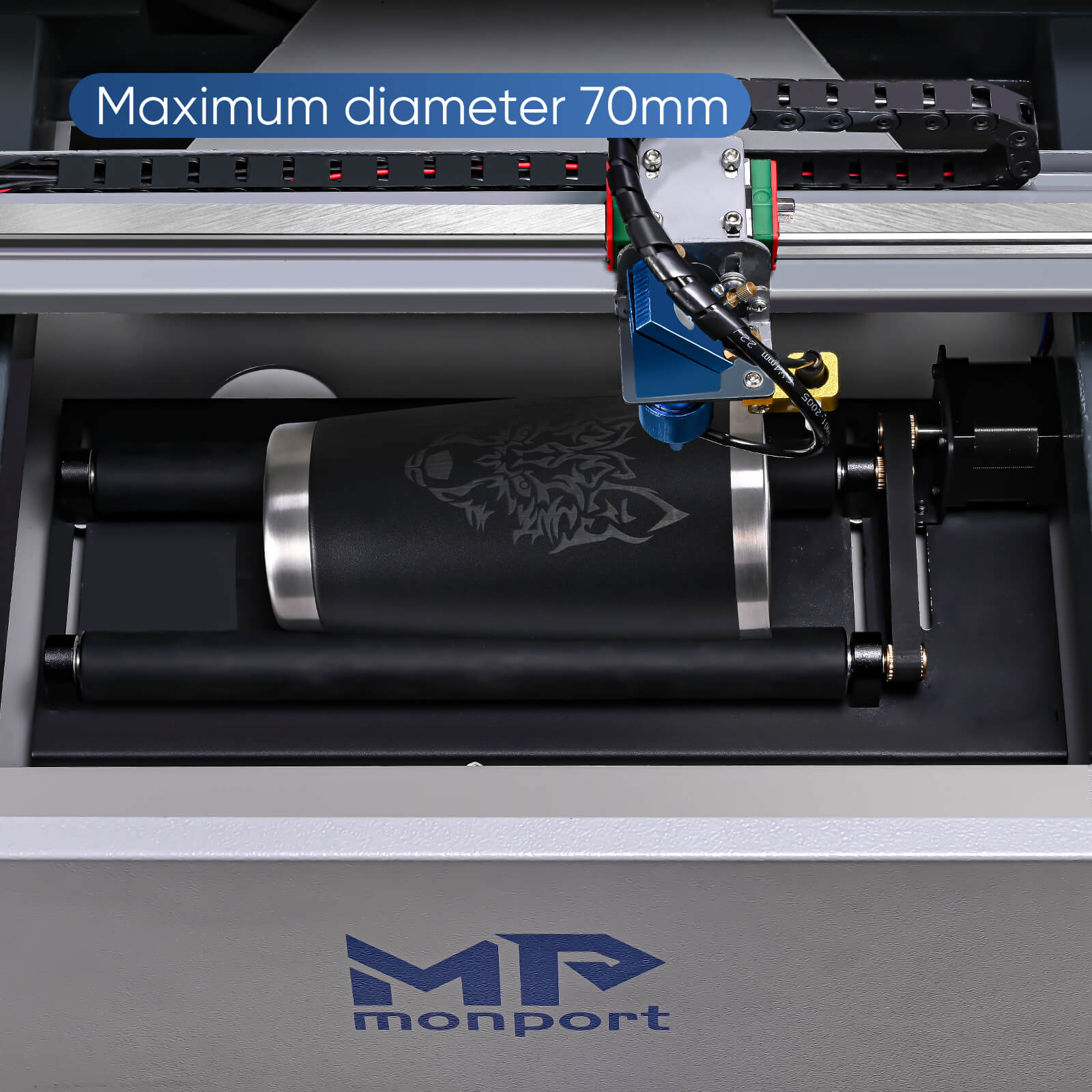 Monport Upgraded Laser Rotary Axis 360° for K40 CO2 Laser Engraver to Hold Cylindrical Objects - Image 2