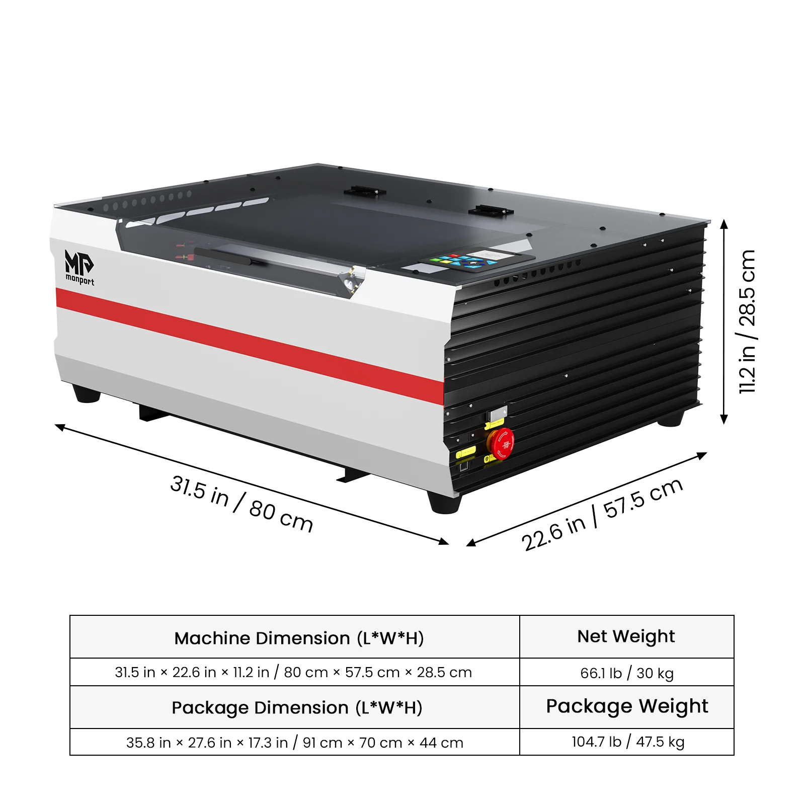 Monport Reno45 Pro 45W Desktop CO2 Laser Engraver & Cutter (16" X 12") with Magnetic Assisted Focus - Image 17