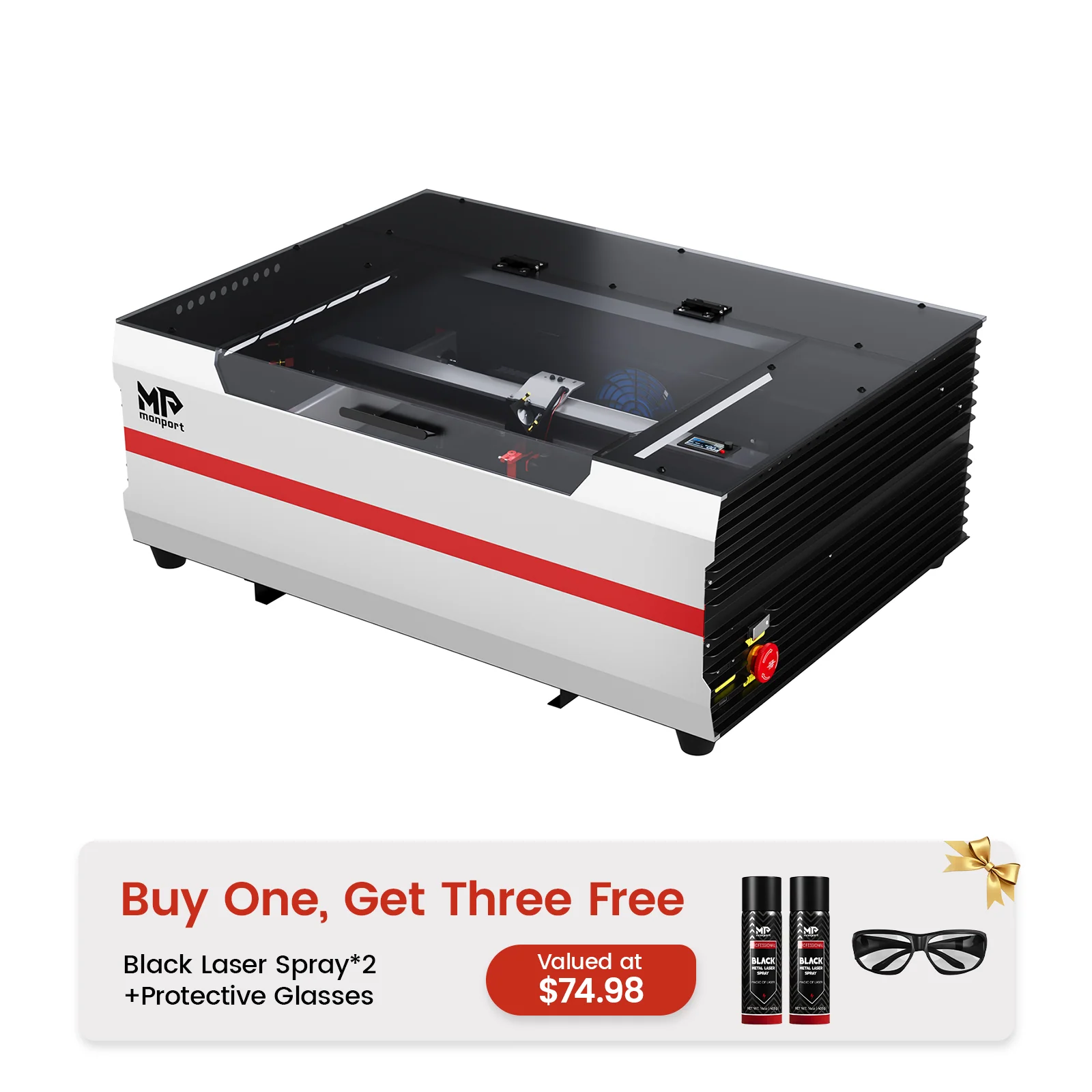 Monport Reno45 45W Desktop CO2 Laser Engraver & Cutter (16" X 12") with Magnetic Assisted Focus - Image 18